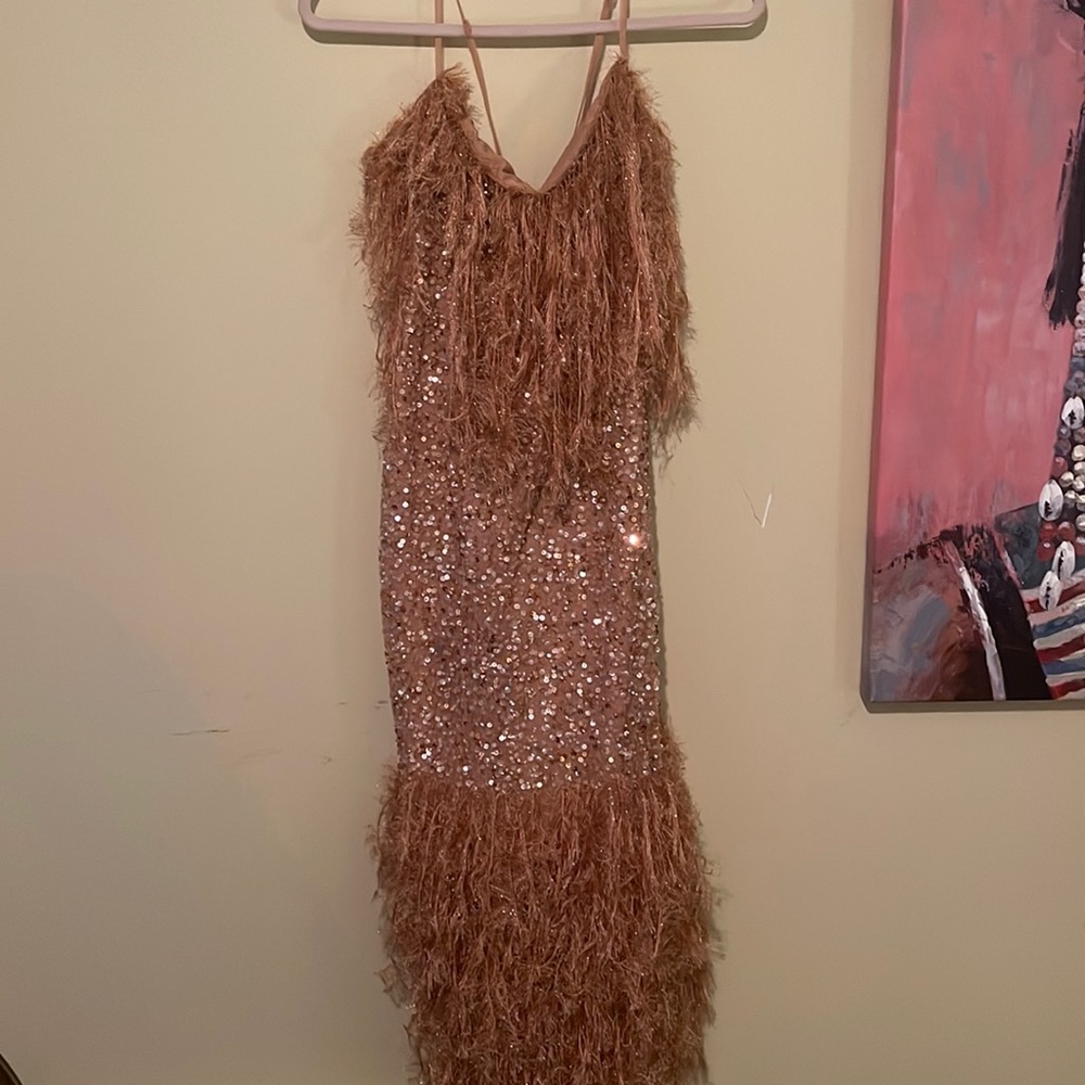 Never worn beautiful pink with embroidered party dress . US 14
